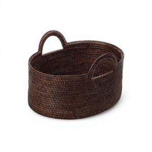 Panier de rangement multifonction en rotin naturel avec texture tressée artisanale, fabriqué au Vietnam, pour la chambre, la salle de bain, le salon - Product Image 1