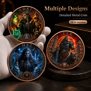 Pièce de monnaie de 1 oz en cuivre pur 999, série Mythologie Nordique, style graffiti coloré UV en relief 3D, pour collectionneurs, artisanat métallique - Product Image 5
