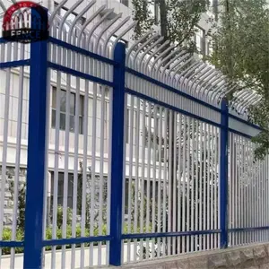 Decorative Black Coated Bent/Curved Top Steel Fence Wrought Iron Fence