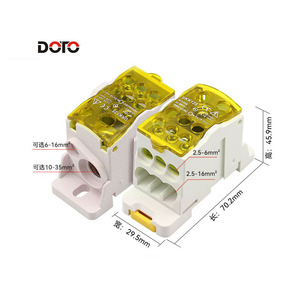 Bloque de Terminales UKK 125A, Monofásico <span class=keywords><strong>Unipolar</strong></span>, Montaje en Riel DIN, Bloque de Distribución de Energía Tipo Tornillo para Panel Eléctrico - Product Image 5