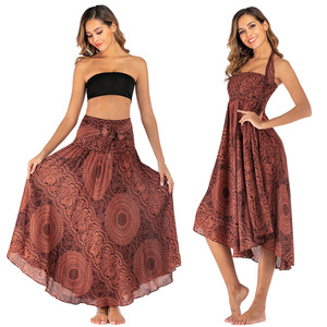 S006 Style bohème demi-corps plage vacances robe transfrontalière décontracté thaïlandais européen américain bidirectionnel porter grande balançoire été - Product Image 3