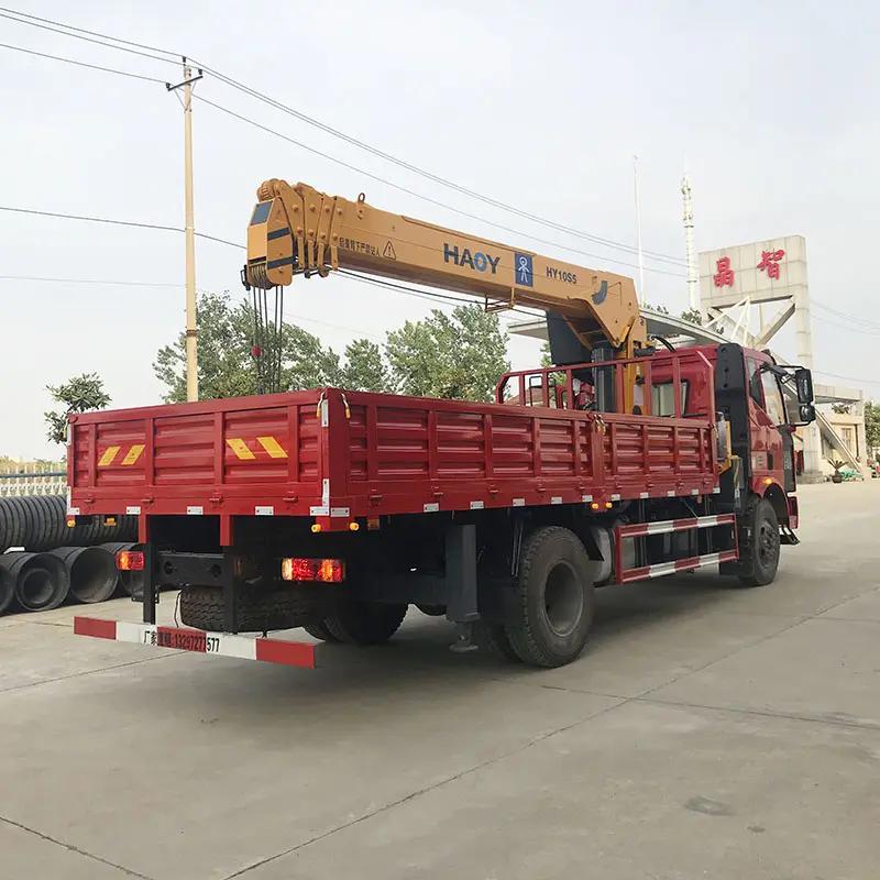 Straight telescopic boom crane 10 ton electric mounted truck remote control crane