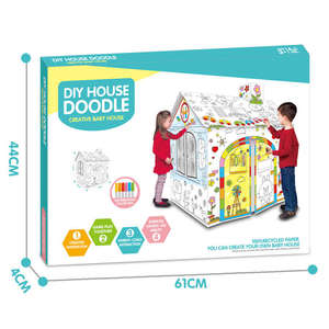 Jouets de graffiti 3D à faire soi-même pour enfants, maison à dessiner <span class=keywords><strong>en</strong></span> 3D, garçons et filles, maison géante de Pâques créative <span class=keywords><strong>en</strong></span> <span class=keywords><strong>carton</strong></span>, château de jeu - Product Image 4