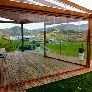 Portes coulissantes accordéon en verre trempé isolant pour patio moderne haut de gamme, portes pliantes sans cadre en aluminium sur mesure pour salon - Product Image 6