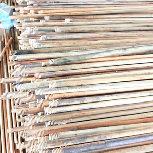 Vietnam Factory Natural Wooden <b>Broomstick</b> PVC Broom Head Varnished Wooden Flagged Bristle Easy Cleaning for Garden Home Use - Product Image 3