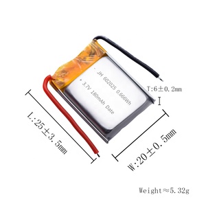 Công suất cao 3.7V 180mAh Pouch Lithium ion có thể sạc lại pin tuổi thọ 802025 702025 602025 GPS thiết bị theo dõi với LiFePO4 - Product Image 4