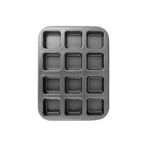 <span class=keywords><strong>Moule</strong></span> à <span class=keywords><strong>mini</strong></span>-burgers et gâteaux carré ondulé antiadhésif 12-en-1 doré avec design de gobelets en papier - Product Image 2