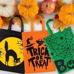 Custom Holiday Party Prank Skull <b>Pumpkin</b> Witch Candy Reusable Non Woven Tote Halloween Gift Bag for Kids - Product Image 6