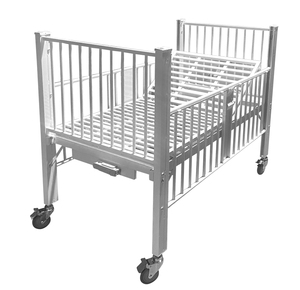 Lit d'hôpital pédiatrique à deux manivelle en acier inoxydable de haute qualité HOCHEY, bon prix, soins à domicile et utilisation hospitalière pour les jeunes patients - Product Image 5