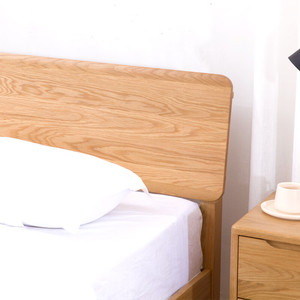 Cama Doble de Madera de Roble Macizo, Diseño Moderno, 1.8M, Altura Ajustable, Muebles Grandes para Dormitorio, para Apartamentos - Product Image 2