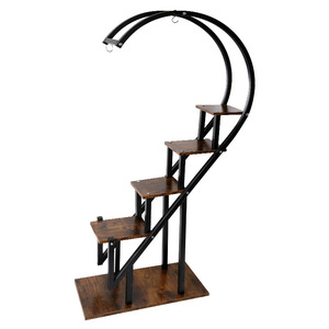 Support de plantes sur pied en forme de cœur, à plusieurs niveaux, en fer forgé, pour intérieur, extérieur, balcon, salon, étagère de support durable - Product Image 1