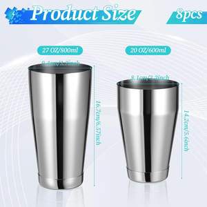 Kit de Barman con Logotipo Personalizado, Mezclador de Bebidas, Coctelera Boston con Peso para Barman - Product Image 2