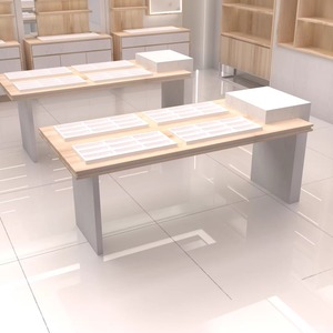 Mobile Alto Espositore Centrale per <span class=keywords><strong>Occhiali</strong></span> Personalizzabile dal Design Minimalista Effetto Legno con Opzione a Giorno in Pannello Ecologico - Product Image 2