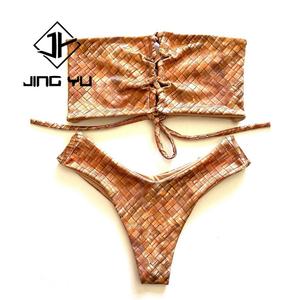 Maillots de bain texturés imprimés pour l'été, fabriqués sur mesure par le fabricant en 2025, bikini en nylon recyclé pour femmes - Product Image 3