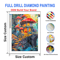 Kit de Peinture Diamant Champignon 3D Stéréo Grand Format pour Décoration Murale Maison, Style Tendance, avec Perles Rondes et Couverture Complète