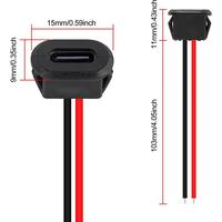 15PCS Type-C Female 2Pin USB Connector Type-C Waterproof with Female Socket Fast Charging Jack Charging Port USB-C Charger Plug