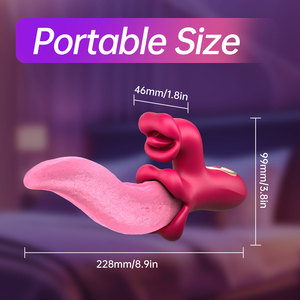 App-Controlled 2-in-1 Tongue-Licking Silicone ABS <b>Vibrator</b> Sex Toy Vaginal Stimulation 9 Frequency IPX7 Waterproof USB - Product Image 3