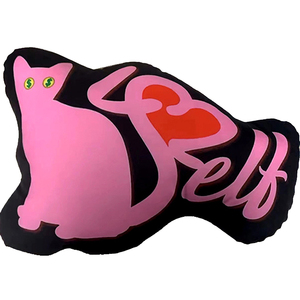 Al por mayor lindo Rosa Festival tiro almohada estética gato almohada cojín suave felpa 18*18 pulgadas Tiro en forma de almohada - Product Image 1