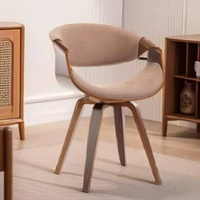 Premium Moderner Leder-Esszimmerstuhl mit Geschmeidiger Oberfläche, Robuste Massivholzbeine, Übergroße Rückenlehne, Tragbar für Badezimmer und Esszimmer