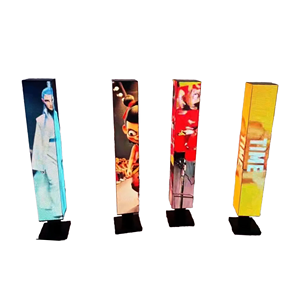 Xoay trong nhà <span class=keywords><strong>LED</strong></span> Cột hiển thị tùy chỉnh 3/4 mặt tấm Tích hợp bài Lights & Pathway chiếu sáng cho phòng triển lãm - Product Image 1