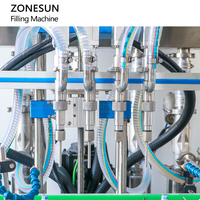Machine de remplissage automatique ZONESUN à 4 têtes pour crèmes visage, lotions, gels corporels, sprays capillaires et pâtes cosmétiques, avec pompe à piston servo