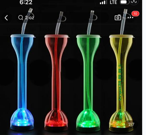Gobelet à slushy à long col 700 ml avec paille en plastique PET, couleur personnalisée, vaisselle de fête, logo personnalisé, vente en gros - Product Image 5
