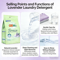 Ansmann Lavender Scent Eco-Friendly Softening Powder Laundry Apparel Bebas Fosfor Lembut untuk Kulit Membersihkan Secara Mendalam Menghilangkan Noda