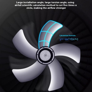 Giá Tốt Nhất Chất Lượng Tốt Bệ Thông Gió Mạnh Mẽ Động Cơ 60W 5Pcs Lưỡi Tốc Độ Cao Đứng <span class=keywords><strong>Fan</strong></span> Im Lặng Quạt Điện - Product Image 4
