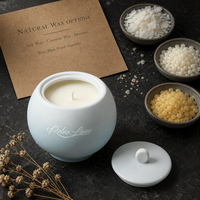 Bougie parfumée ronde en céramique Relaxlines, cire de soja écologique, personnalisée avec couvercle, bougies artisanales longue durée pour la maison, l'hôtel, cadeau