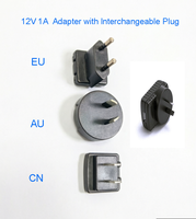 Mini adaptateur secteur 12V 1A DC, convertisseur USB-C, boîtier en ABS, certifié ROHS, normes de prise CN/AU/EU