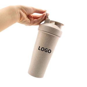 Wholesale Shaker Cups Wheat Straw Sports Powder Mixer Protein Water <b>Bottle</b> With Logo - Product Image 1