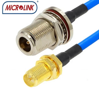 Câble coaxial RF 50 ohms de type N vers RP-SMA RG402, pigtail, corps en laiton, isolation PTFE, cordon de raccordement pour antenne WiFi