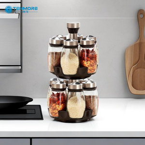 Portaspezie Girevole a Doppio Strato a Prezzo di Fabbrica, Organizzatore per Condimenti da Cucina Personalizzabile con Logo, 12/16/20 Barattoli - Product Image 3