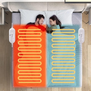 China Wholesale <strong>Double</strong> Size <strong>Electric</strong> Heated <strong>Blanket</strong> 220v <strong>Dual</strong> Zone Heated Mattress Pad for <strong>Double</strong> Bed - Product Image 3