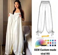 Pantalon ample blanc taille haute élastique pour femme, style décontracté, nouvelle mode automne-hiver, coupe slim, inspiré des tendances européennes et américaines