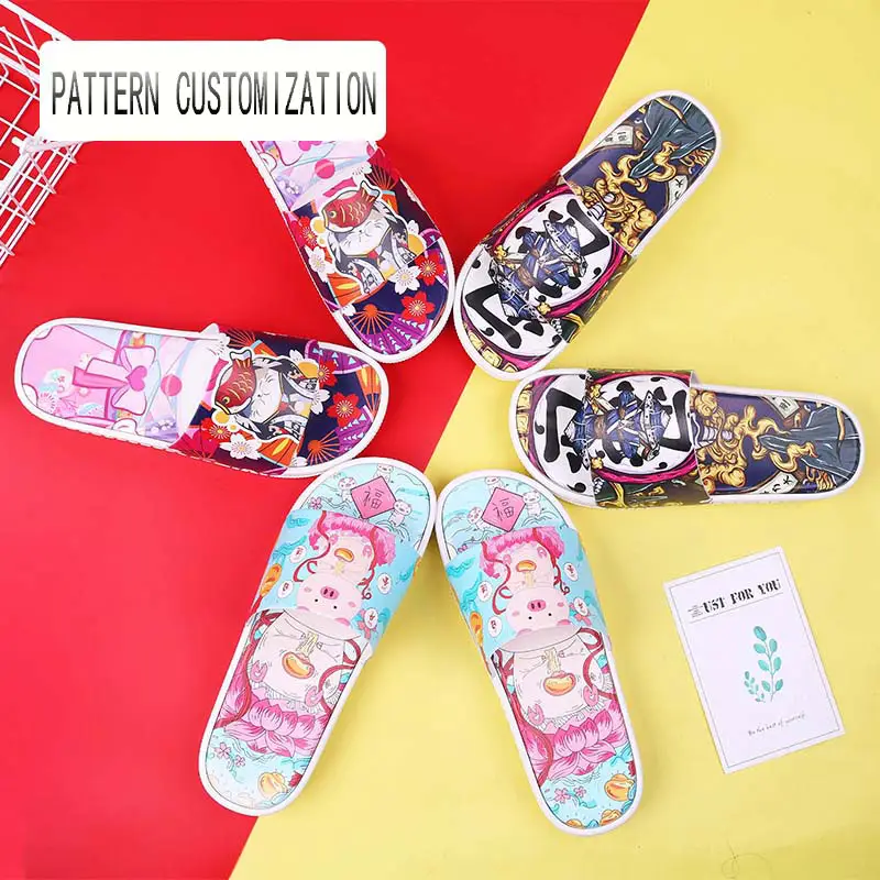 Fashion Trend Factory Wholesale Customization Pattern Customization Slides For Men Slides Footwear Newest Sandals Slides Slipper