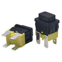 Interrupteur à bouton-poussoir 16A250VAC T125 15*21mm D P S T PS5-210 ON-OFF à verrouillage automatique, noir, pour borne de 4,7 mm