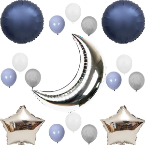 Ensemble de ballons décoratifs DAMAI pour l'Aïd, lune et étoile, bleu marine et or, taille moyenne, fournitures pour fête du Ramadan en intérieur - Product Image 4