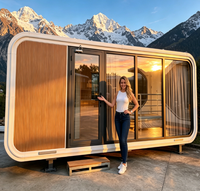Cápsula Móvil de Lujo Prefabricada y Duradera Tipo Apple Cabin Pod, Casa Modular Pequeña para Resorts en Zonas Escénicas y Caseta de Jardín