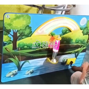 Moetry colour thay đổi Cơn Lốc Xoáy mini với tay quay trẻ em thiết bị bảo tàng khoa học tường trò chơi để bán - Product Image 2