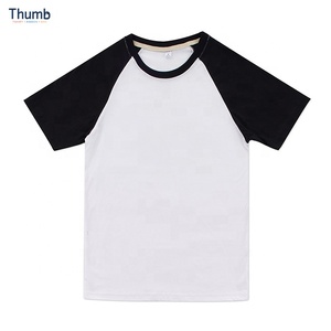 T-shirt col rond à manches courtes de thaïlande, vente en gros, blanc et blanc, 100% coton, maillot décontracté intelligent, col rond - Product Image 3