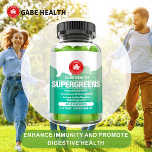 Bonbons Gommeux Supergreens OEM Probiotiques - Extrait de Feuille d'Artichaut Spiruline Chou Frisé Vitamines B6 Santé Digestive Soutien Immunitaire - Product Image 2