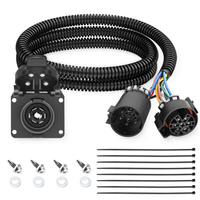 Rallonge de câblage de remorque 7 broches US CAR de 7 pieds, adaptateur de feux arrière à lame US CAR vers RV pour remorque à 5ème roue