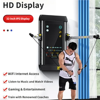Appareil de musculation intelligent sans fil mural SR avec écran tactile, poids numérique réglable, entraîneur double bras pour entraînement complet du corps à domicile