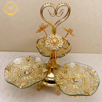 Plateau à chocolat islamique moderne pour la décoration du Ramadan, fer plaqué or minimaliste avec verre contemporain