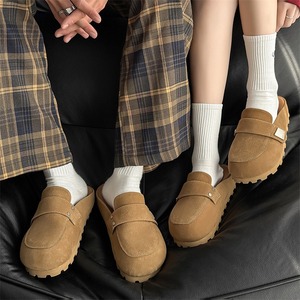 Retro sandals men women leather thick-soled <b>slippers</b> inner heightening design Spring Summer 2025 collection - Product Image 3