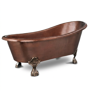 Bañera Ovalada de Cobre Martillado con Patas, Independiente, para Renovación de Baños de Adultos - Product Image 1