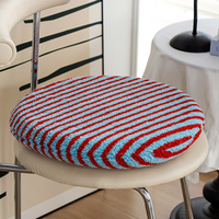 Coussin de siège rond en mousse à mémoire de forme 40 cm, antidérapant, en polyester, imprimé botanique, pour chaise de salle à manger, tabouret de bar, bureau