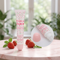 Tube souple rose de 10 ml pour emballage cosmétique, baume à lèvres et gloss, avec applicateur incliné