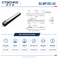 Módulo de Motor Lineal Integrado CTECHNO SLMF2D-32, Etapa de Accionamiento Directo, Empuje Nominal de 90 N